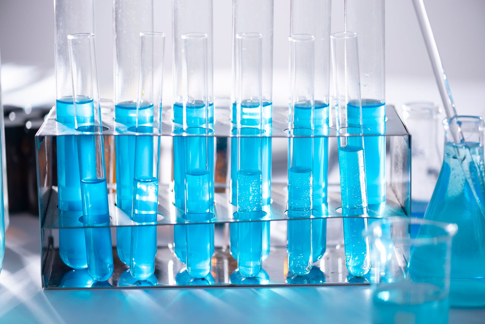 Glassware in a laboratory